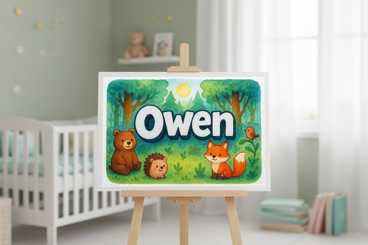 Personalized name art for Owen