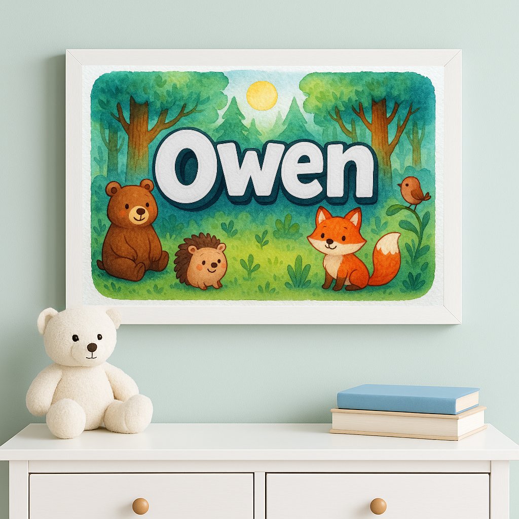 Personalized name art for Owen
