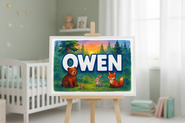 Owen’s Personalized Forest Friends Art