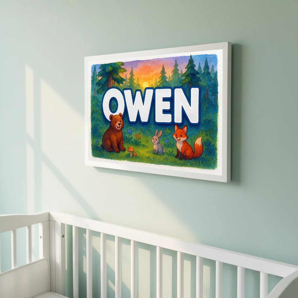 Personalized name art for Owen