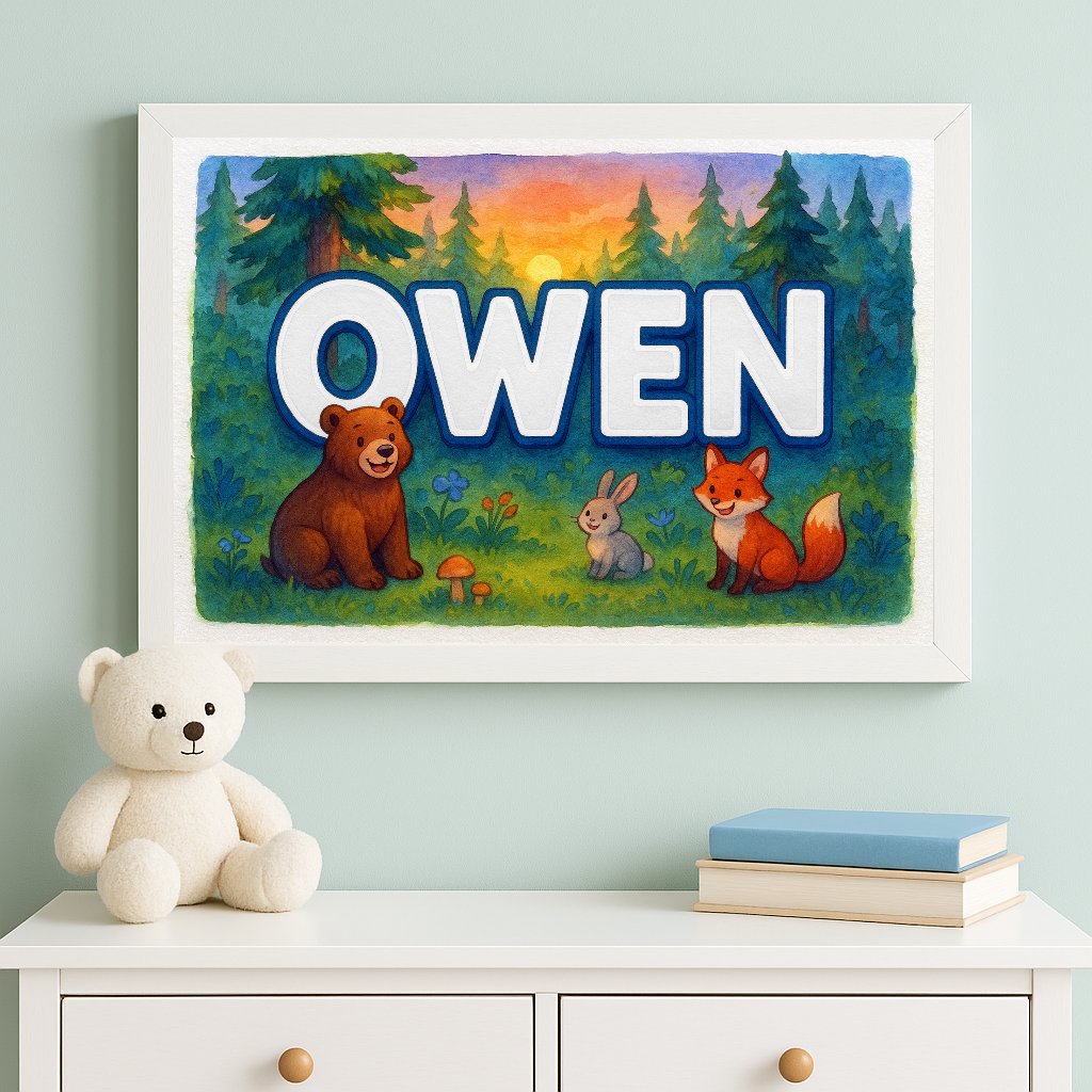 Personalized name art for Owen