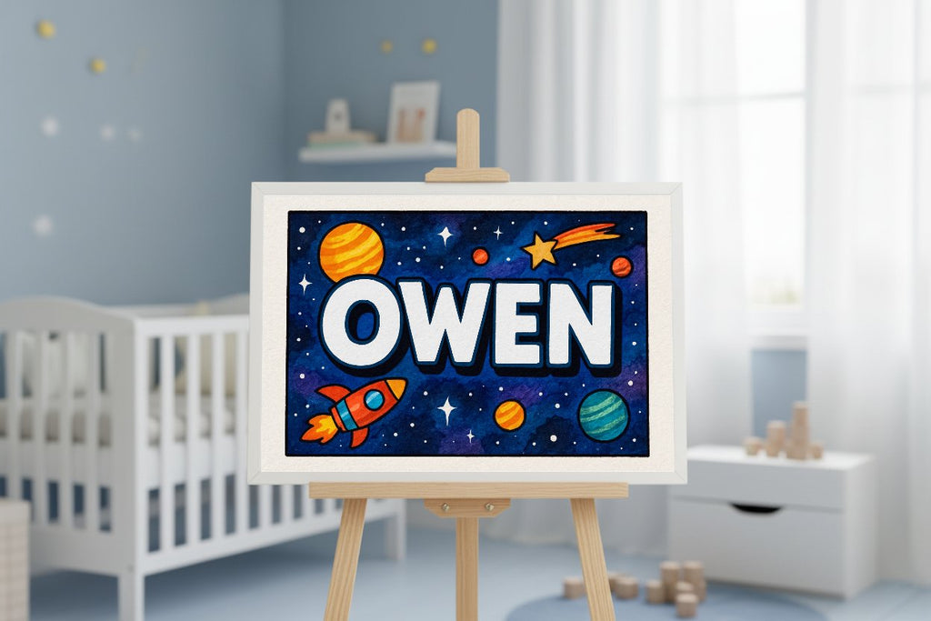 Personalized name art for Owen