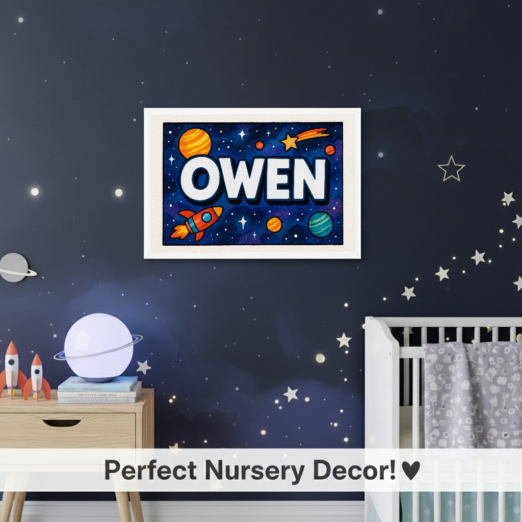 Personalized name art for Owen