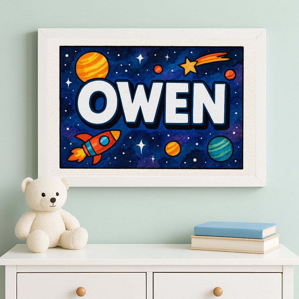 Personalized name art for Owen