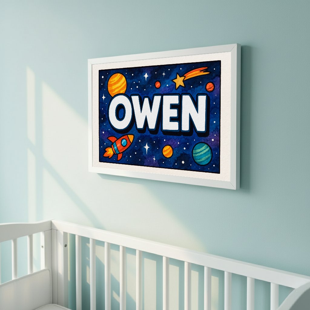 Personalized name art for Owen