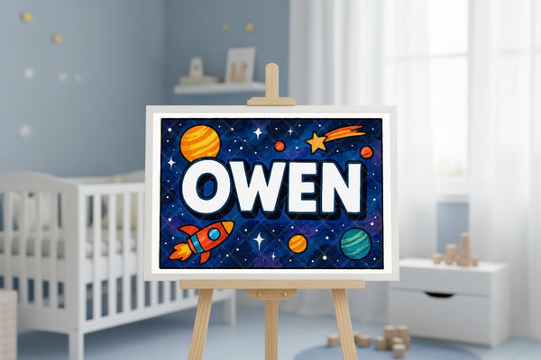 "Owen" Amongst the Stars Personalized Space Artwork