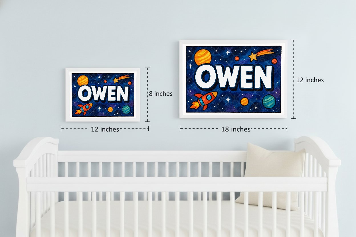 Personalized space name art for Owen