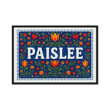 Paislee Name Art - Floral Farmhouse personalized wall print for kids