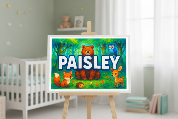 Paisley’s Personalized Forest Friends Art