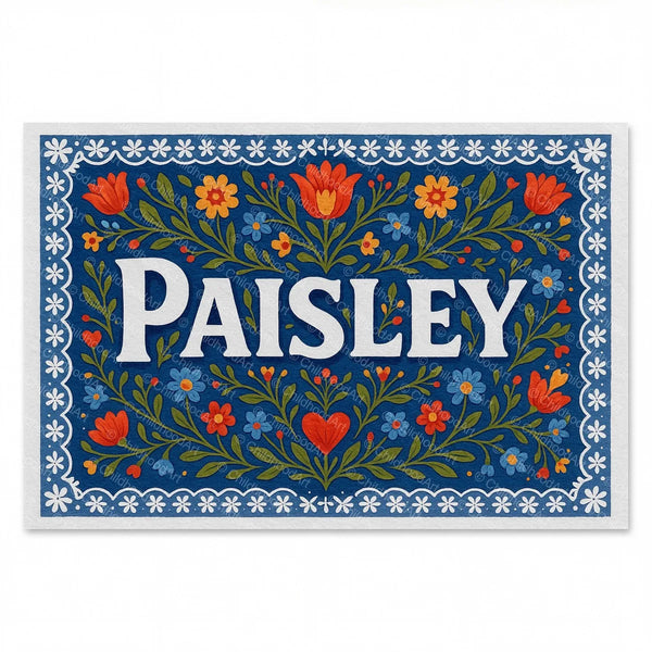 Paisley Floral Farmhouse Name Art