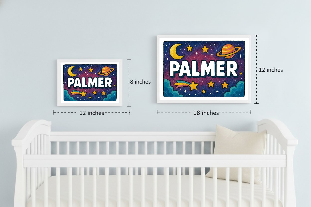 Personalized space name art for Palmer