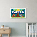 Pamela Name Art - Forest Friends personalized wall print for kids