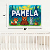 Pamela Name Art - Forest Friends personalized wall print for kids