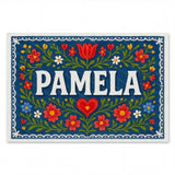 Pamela Name Art - Floral Farmhouse personalized wall print for kids