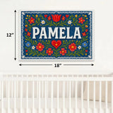Pamela Name Art - Floral Farmhouse personalized wall print for kids