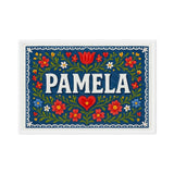 Pamela Name Art - Floral Farmhouse personalized wall print for kids