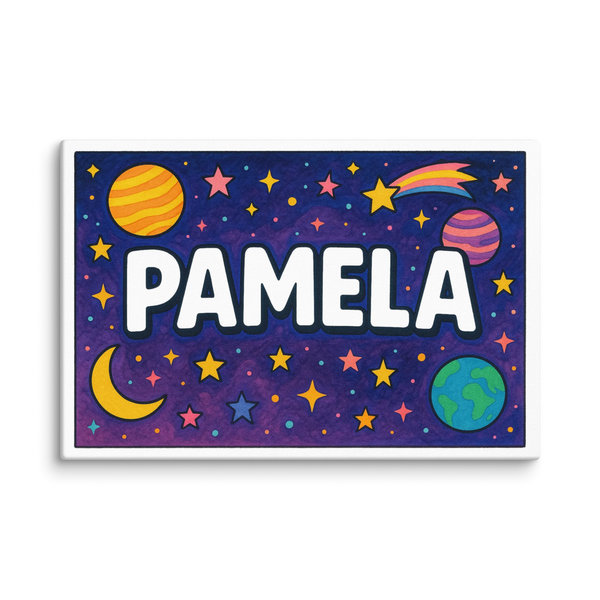 Pamela Name Art - Space Explorers Personalized Wall Art
