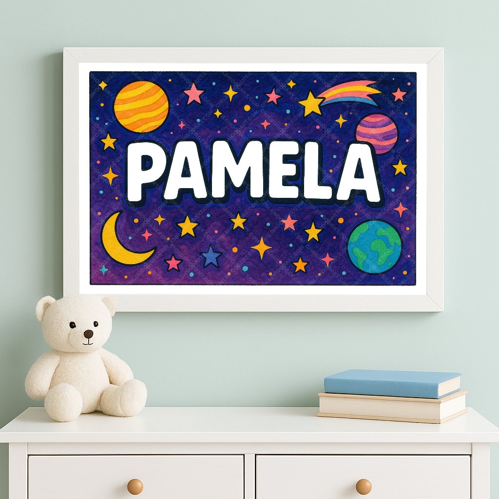 Personalized space name art for Pamela