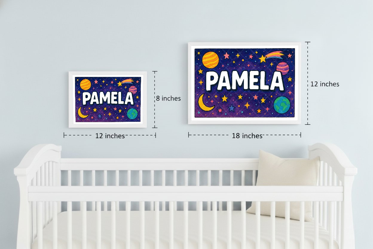 Personalized space name art for Pamela