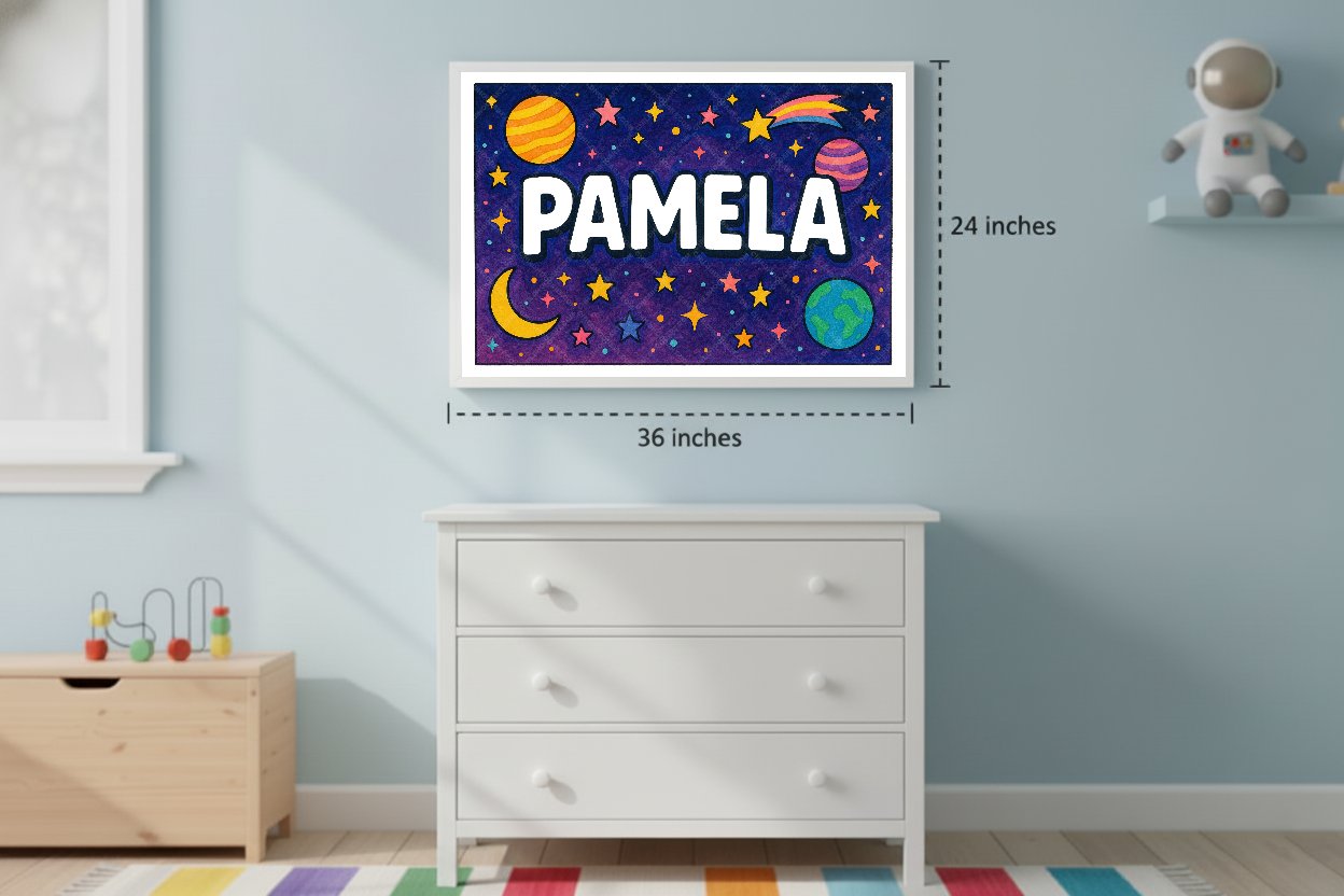 Personalized space name art for Pamela