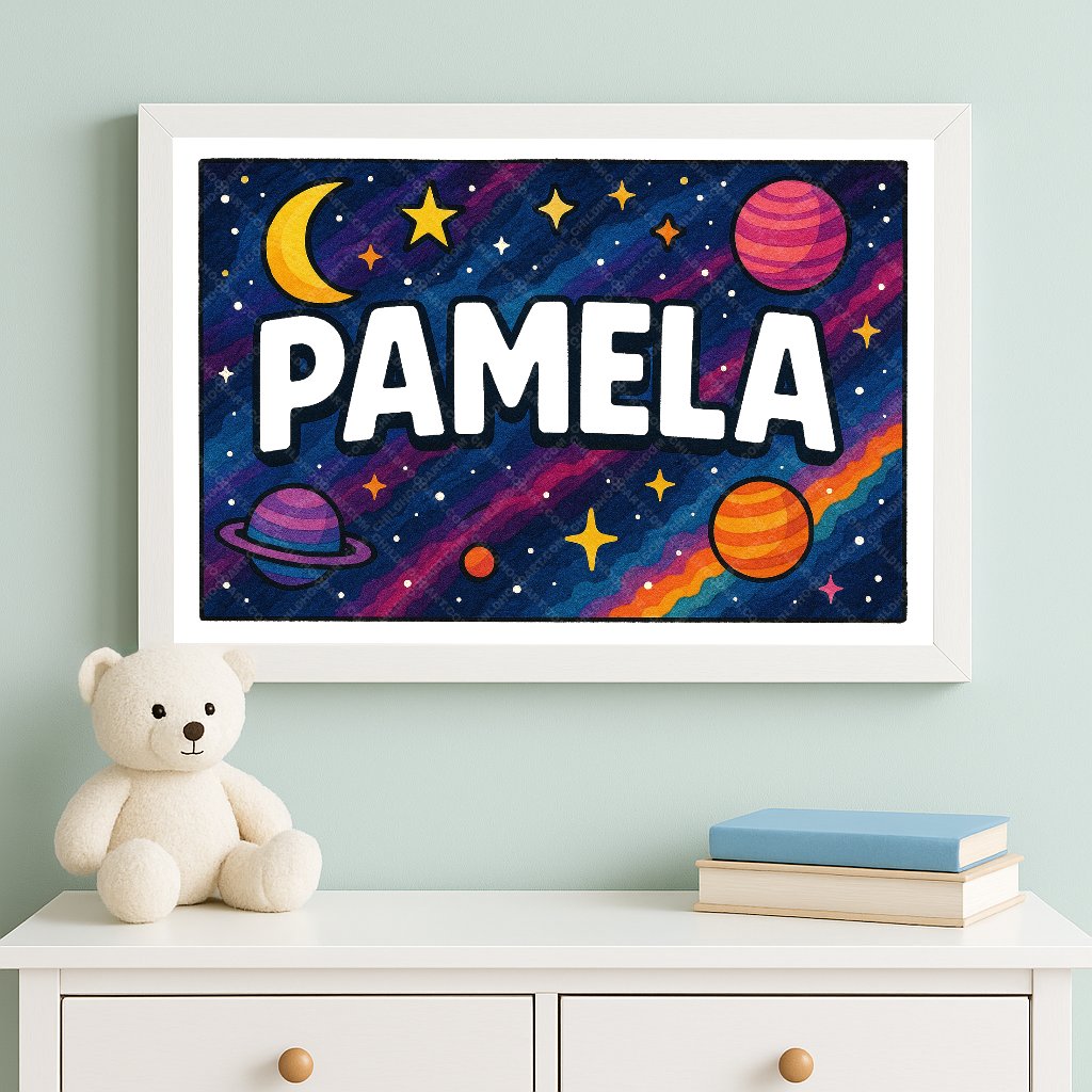 Personalized space name art for Pamela