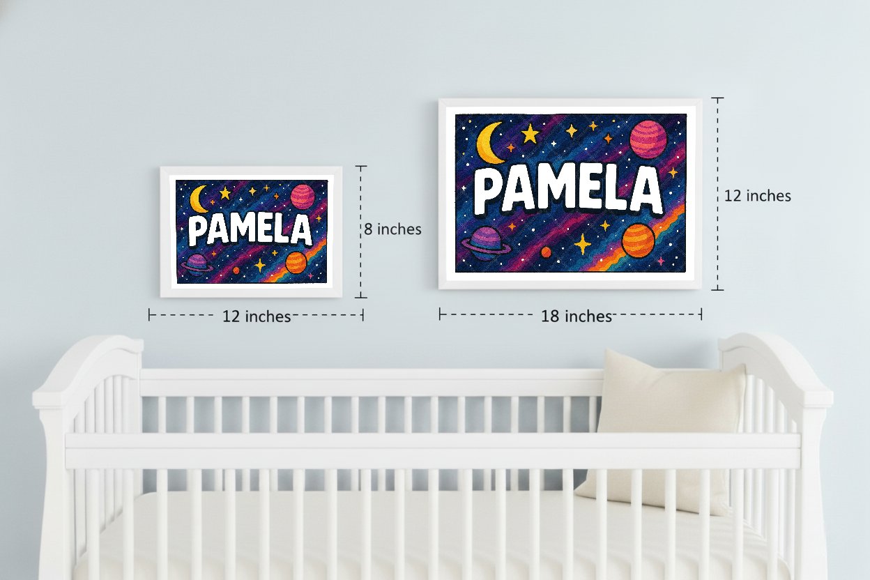 Personalized space name art for Pamela