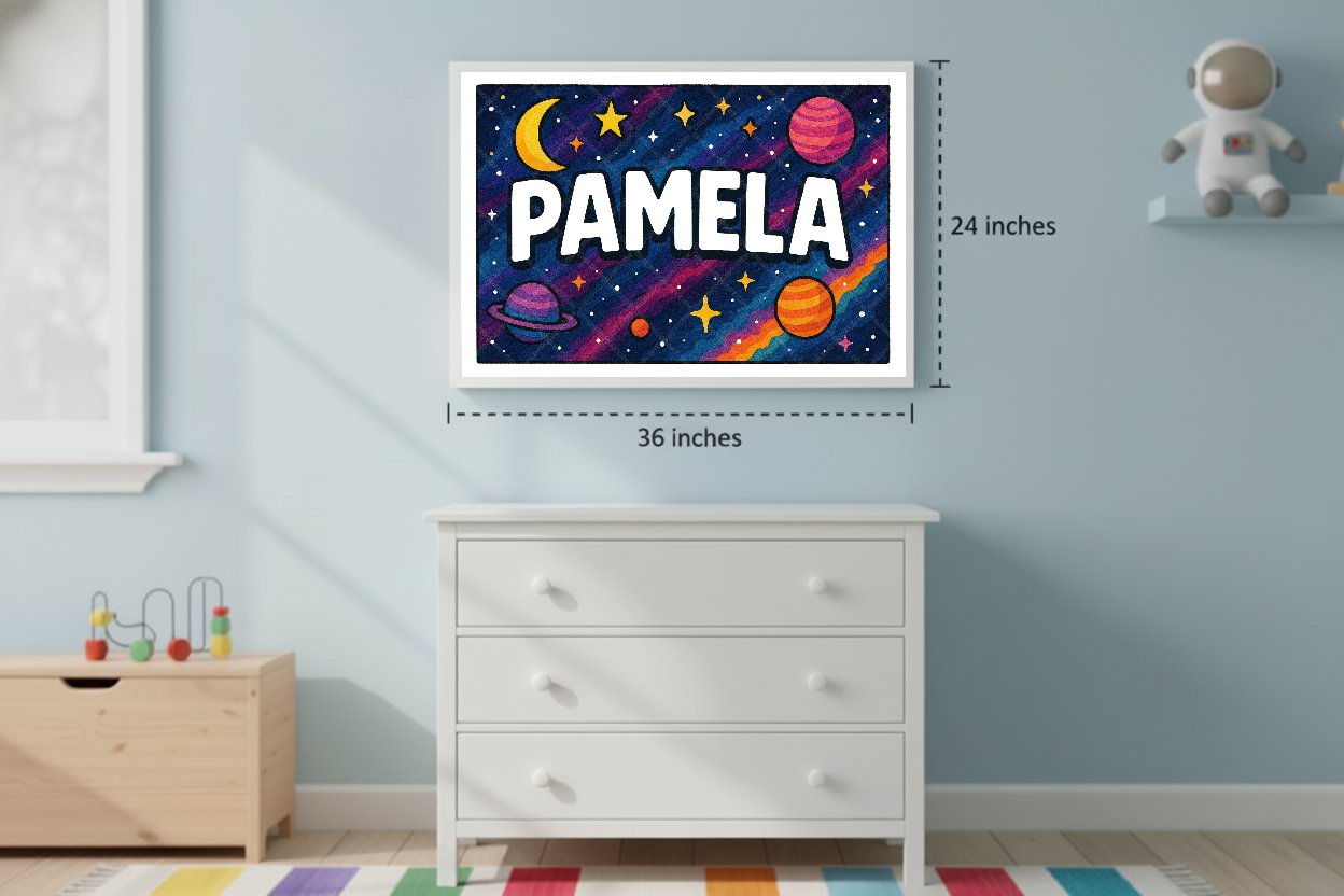 Personalized space name art for Pamela