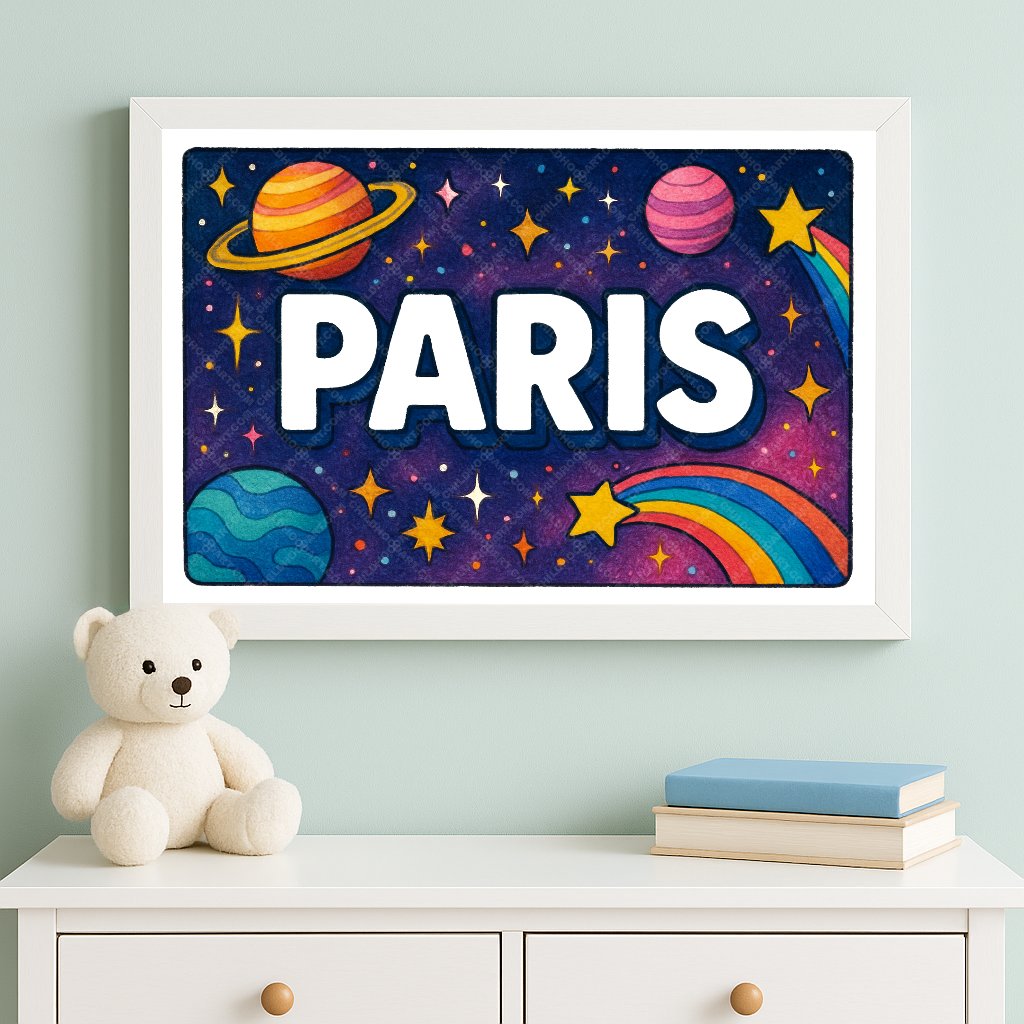 Personalized space name art for Paris