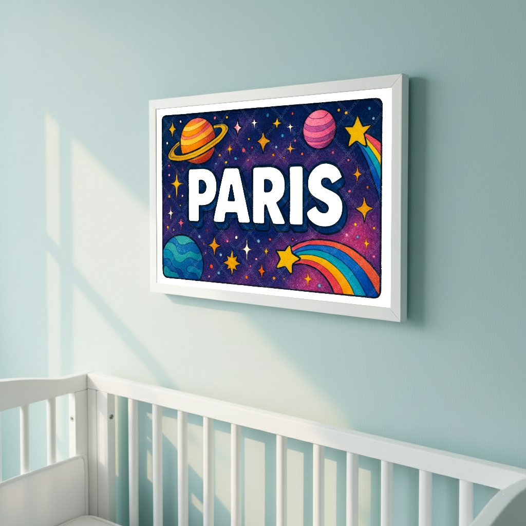 Personalized space name art for Paris