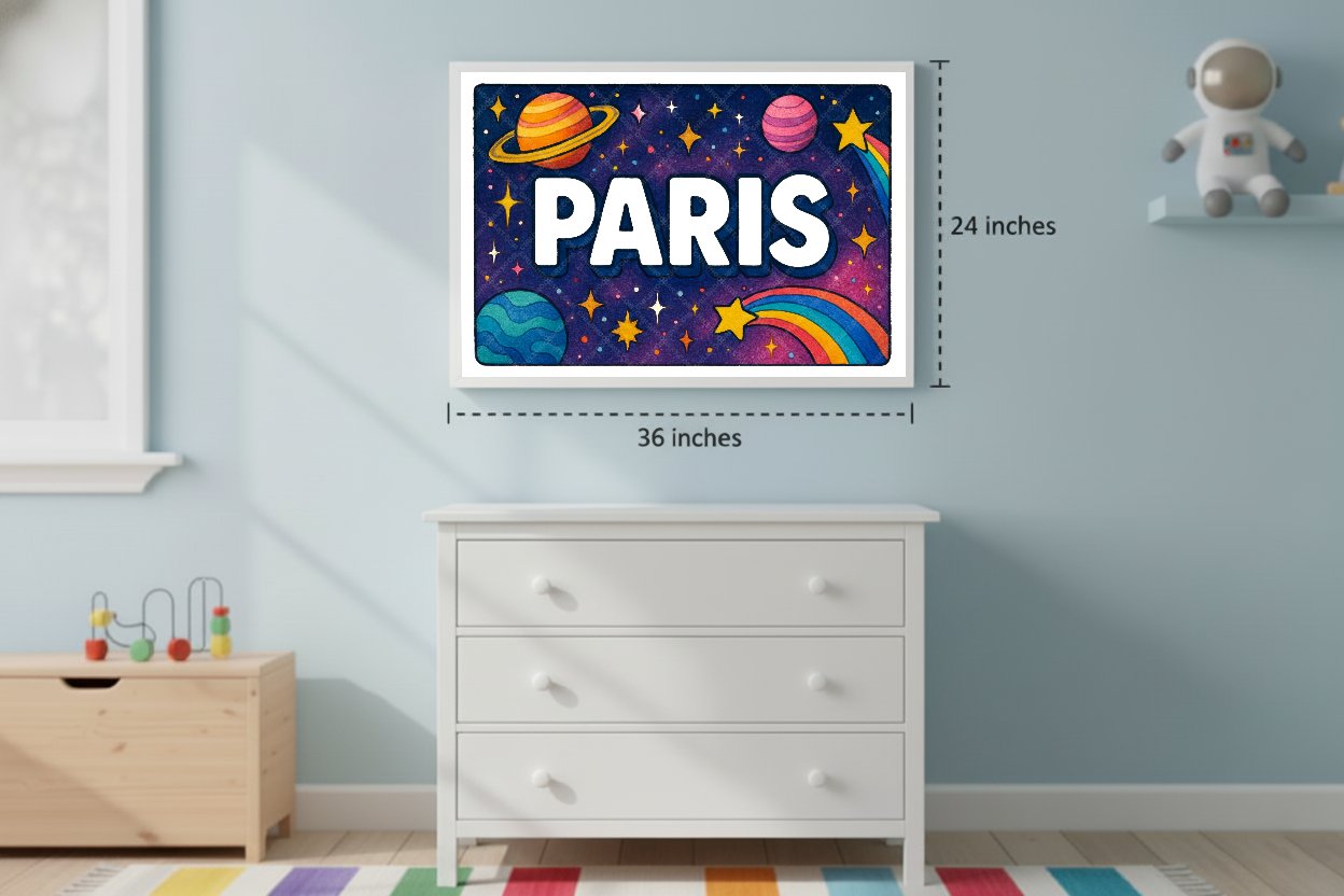 Personalized space name art for Paris
