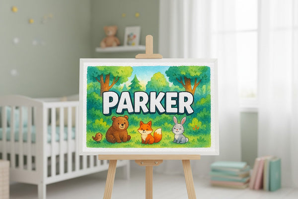 Parker’s Personalized Forest Friends Art
