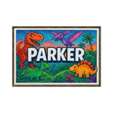 Parker Name Art - Dinosaur Adventure personalized wall print for kids