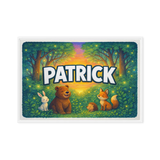 Patrick Name Art - Forest Friends personalized wall print for kids