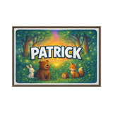 Patrick Name Art - Forest Friends personalized wall print for kids