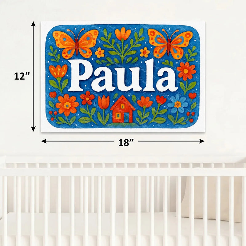 Calm personalized name art for Paula