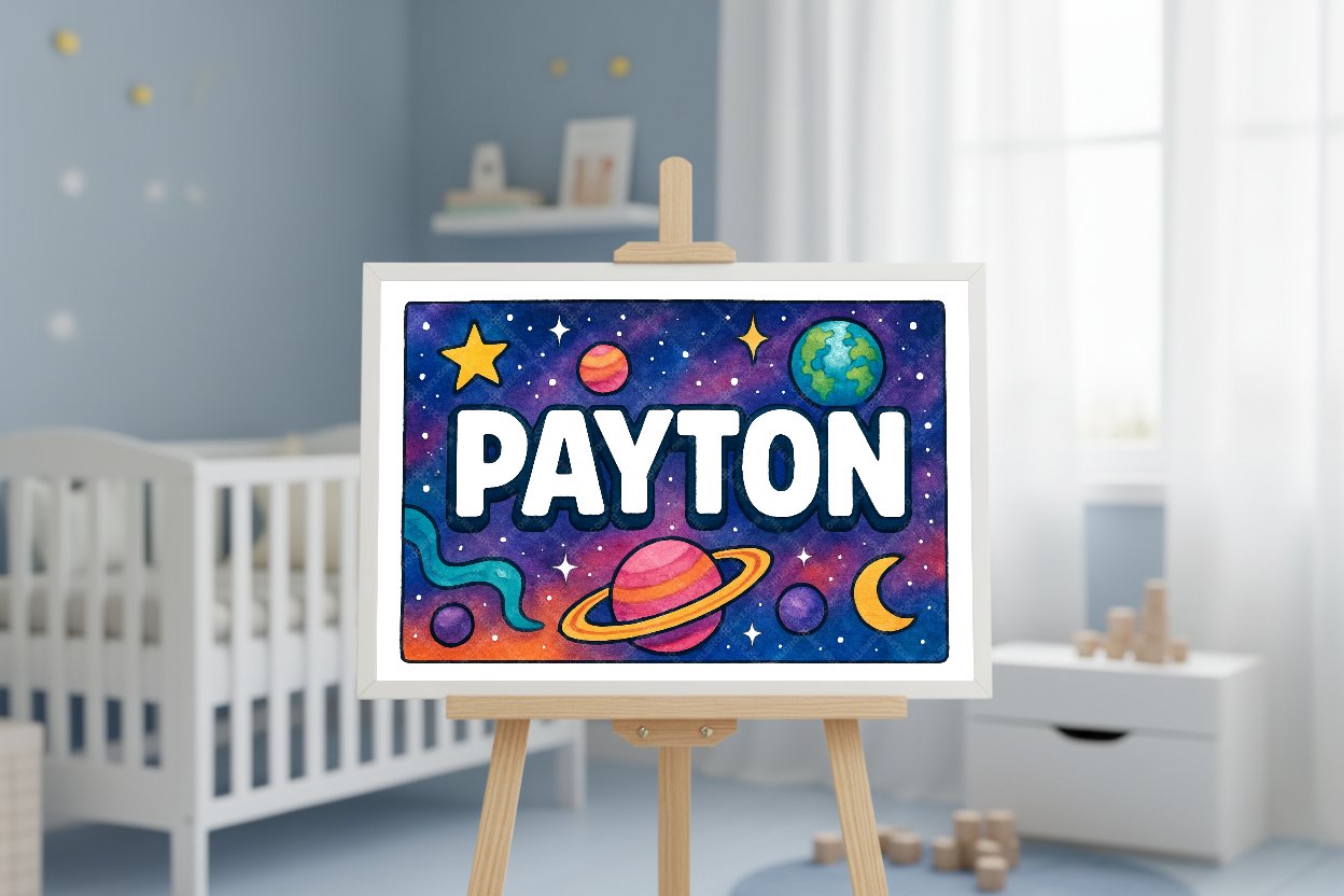 Personalized space name art for Payton