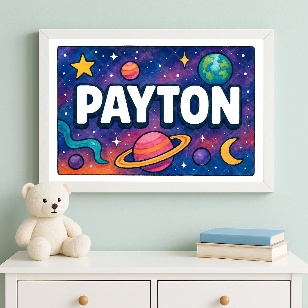 Personalized space name art for Payton