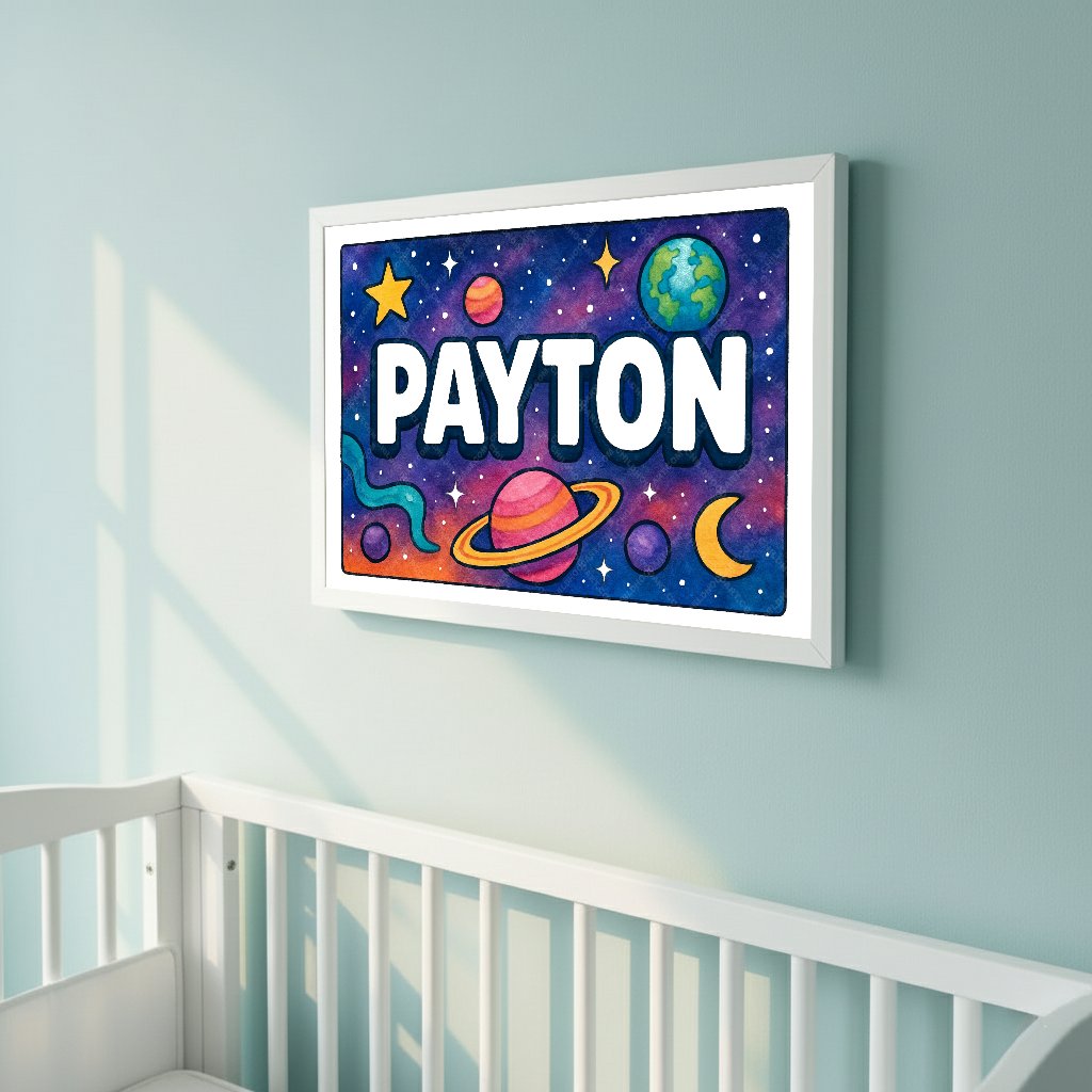 Personalized space name art for Payton