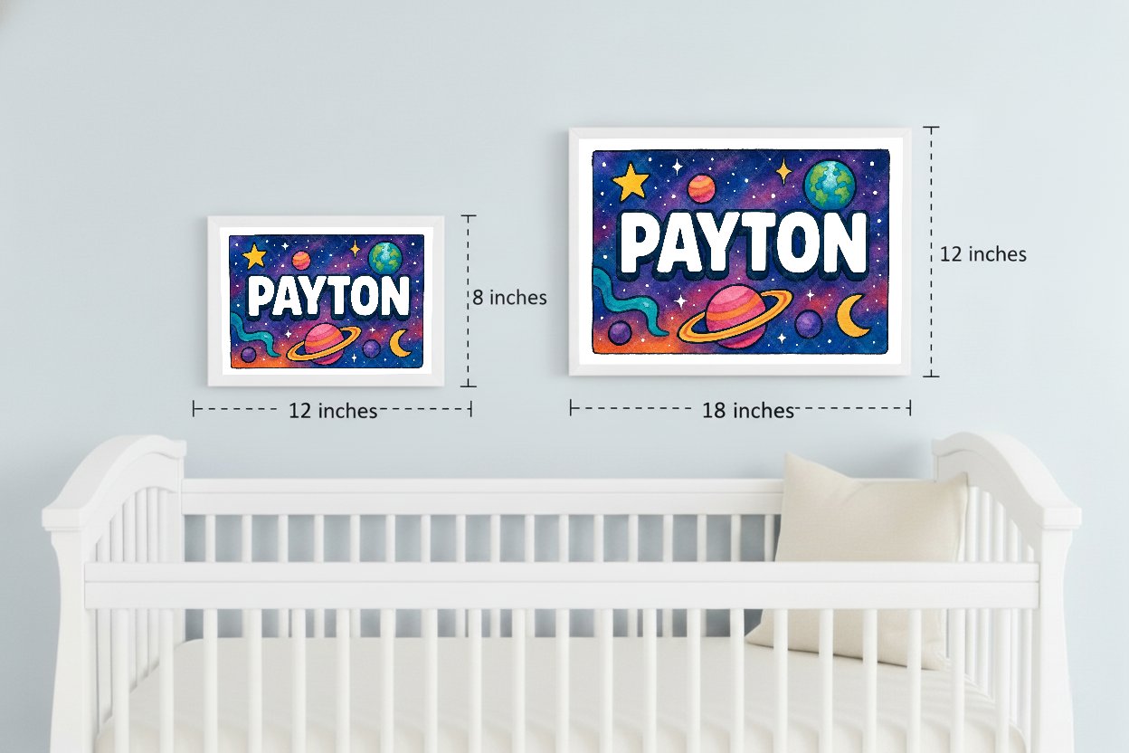 Personalized space name art for Payton