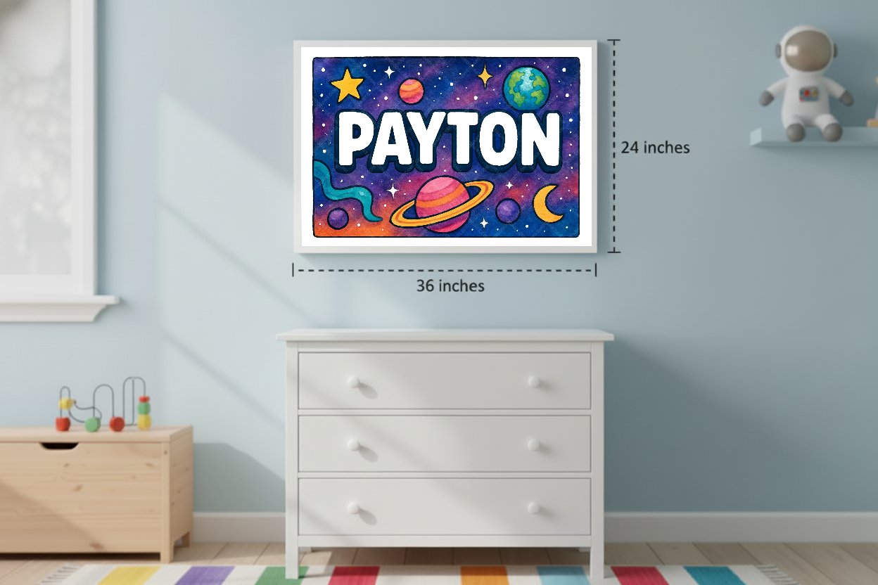 Personalized space name art for Payton