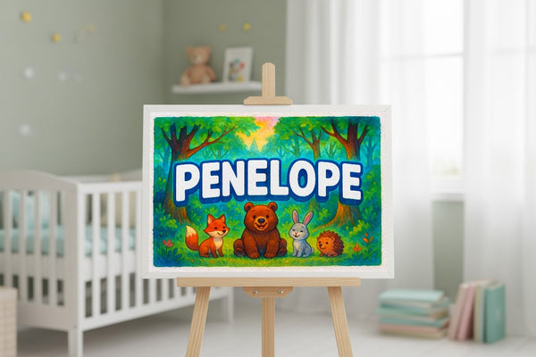Penelope’s Personalized Forest Friends Art