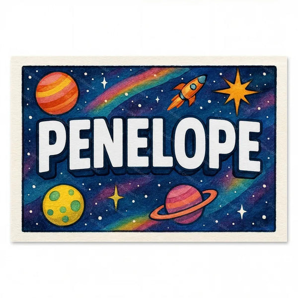 Penelope Personalized Space Explorer Name Art