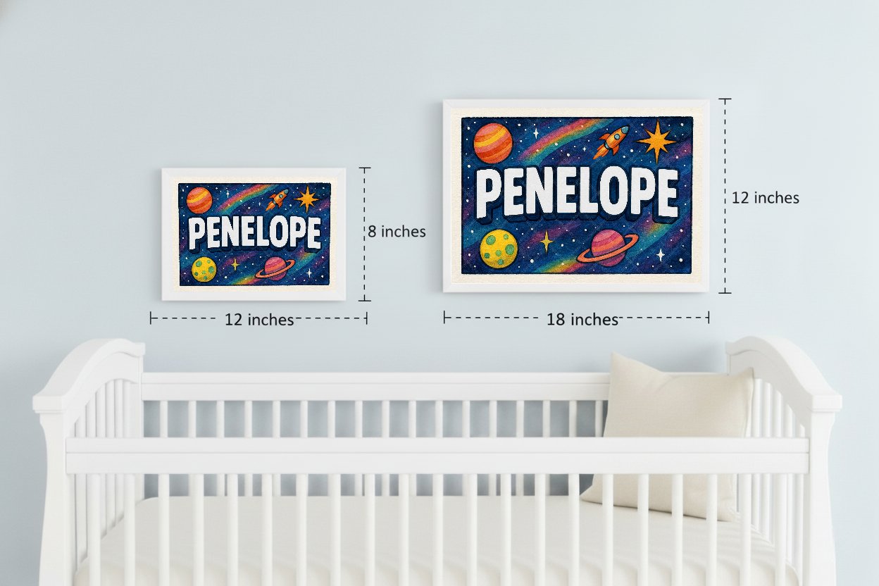 Personalized space name art for Penelope