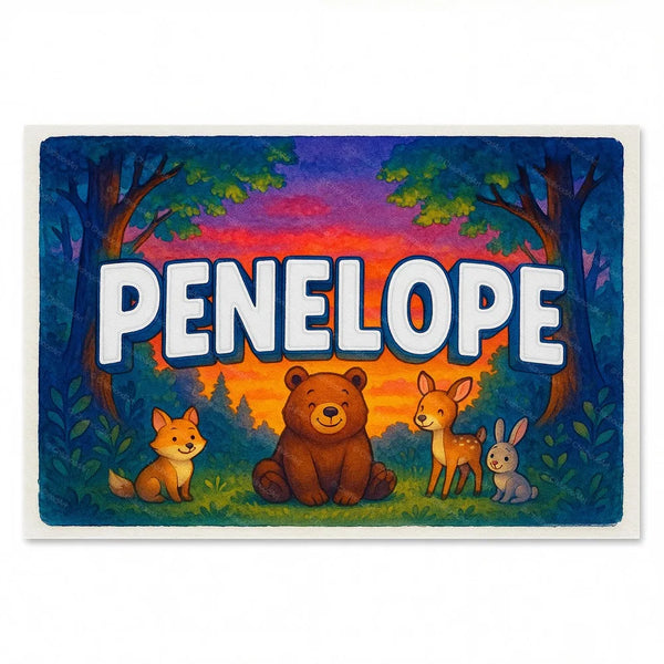 Penelope Personalized Forest Friends Art