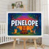Calm personalized woodland name art for Penelope