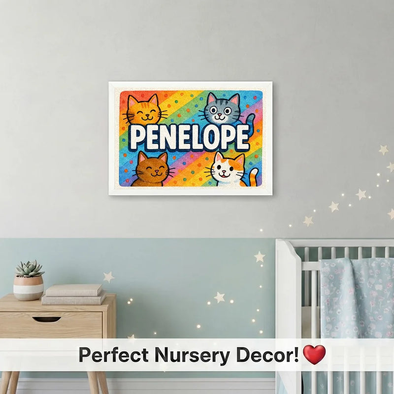 Playful personalized cat name art for Penelope