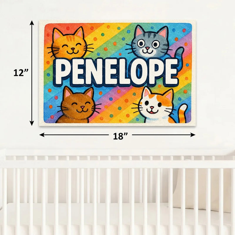Playful personalized cat name art for Penelope