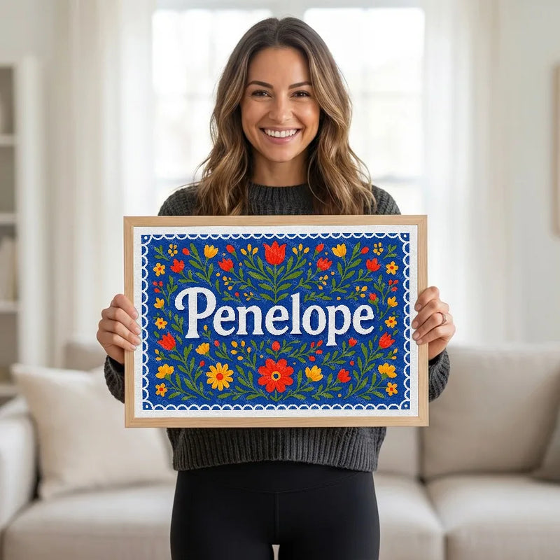 Calm personalized name art for Penelope