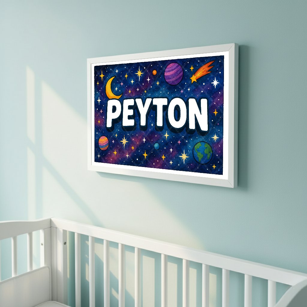 Personalized space name art for Peyton
