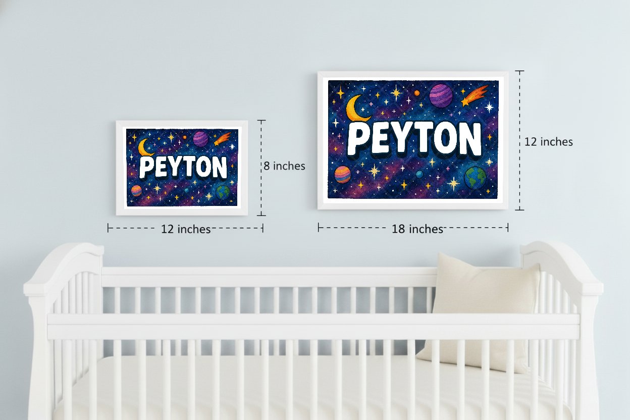 Personalized space name art for Peyton